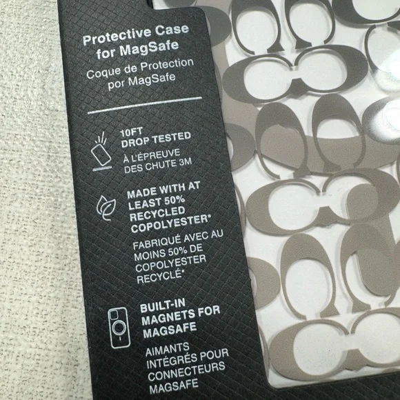 Coach Signature iPhone 15 Pro Protective Case NWT Phone Case Designer MagSafe - Picture 4 of 10